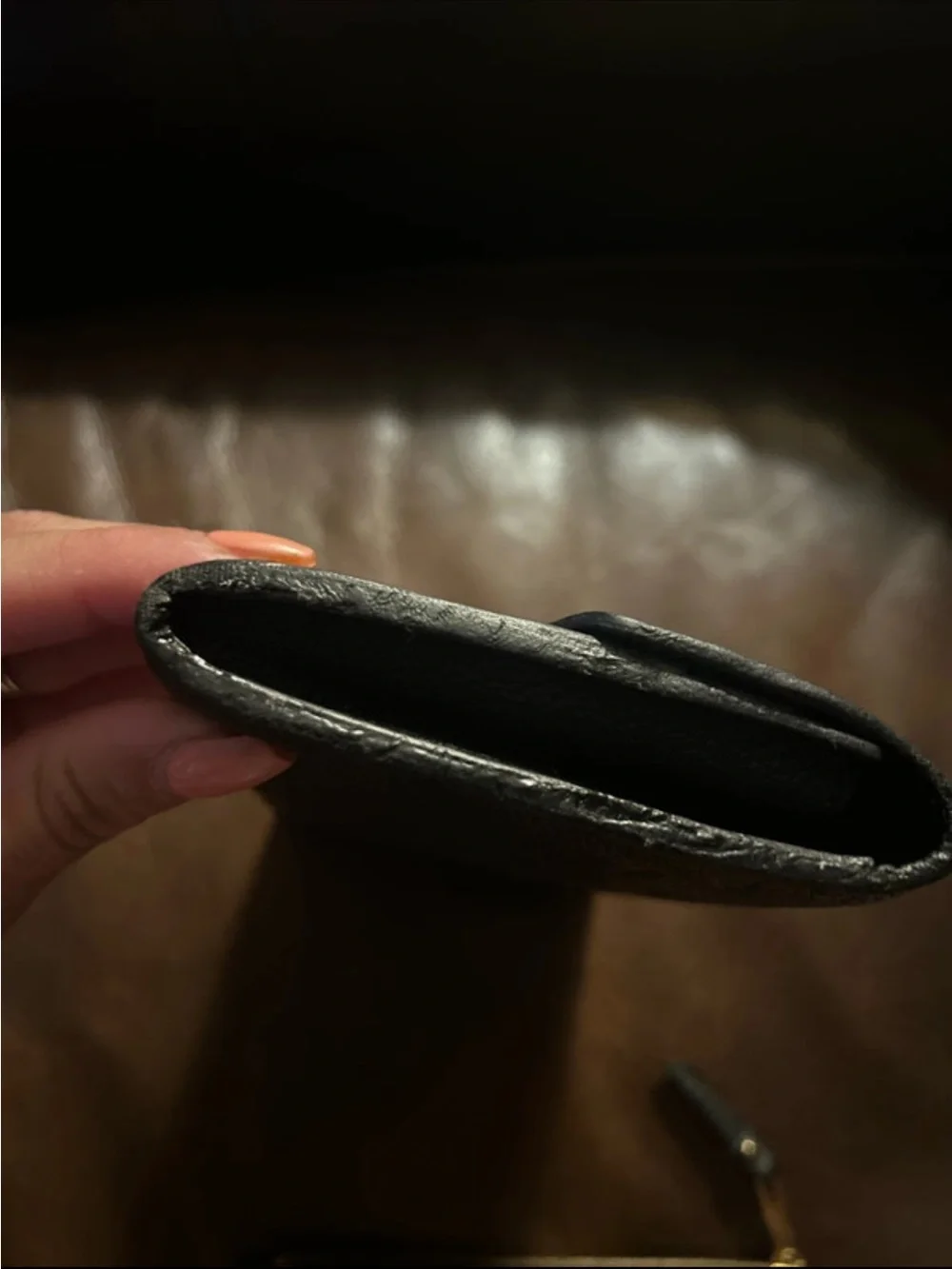 Louis Vuitton Black Monogram Embossed Wallet and Zip Pouch Set